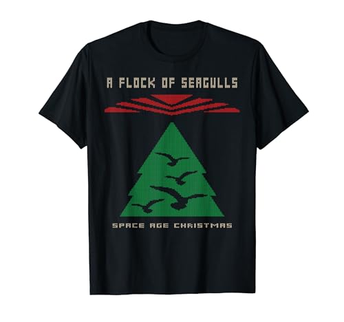 A Flock Of Seagulls Space Age Christmas Ugly T-Shirt