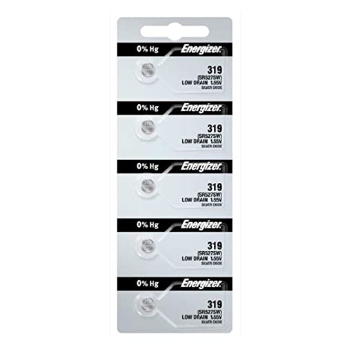 Energizer Batteries 319 (SR527SW) Silver Oxide Watch Battery. On Tear Strip (Pack of 5)