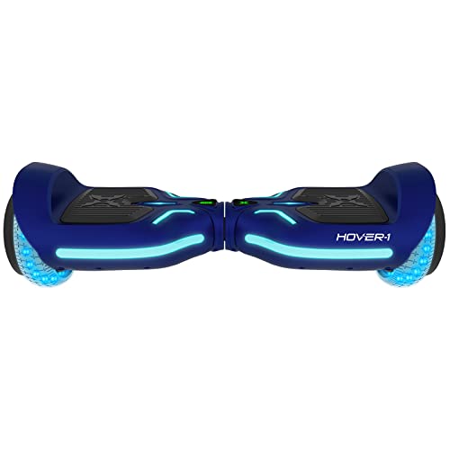 Hover-1 i100 Electric Hoverboard | 7MPH Top Speed, 6 Mile Range, 5HR Full-Charge, Built-In Bluetooth Speaker, Rider Modes: Beginner to Expert, Blue, 24.84' x 9.25' x 9.06'