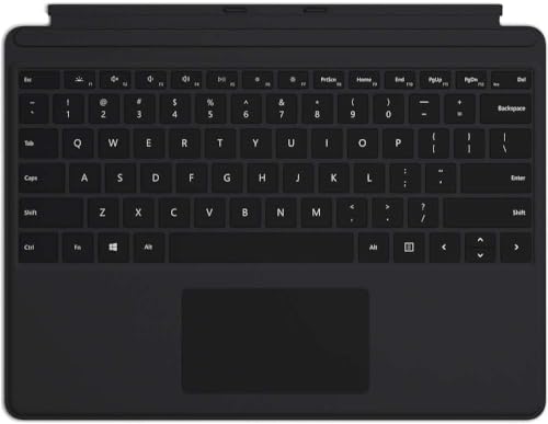 Microsoft Surface Pro X Type Keyboard - Surface Pro 9 Keyboard, Surface Pro 8 Keyboard, Compatible with Surface Pro 8, 9, X, 13' Sleek, Compact, Backlit, Strain Resistant, w Cleaning Cloth - Black