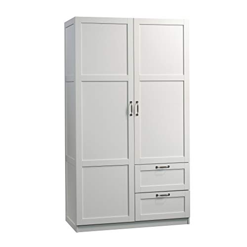 Sauder Miscellaneous Wardrobe/Storage Pantry Cabinet, L: 40.0' x W: 19.45' x H: 71.1', Soft White