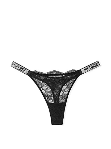 Victoria's Secret Women's Lace Thong Underwear, Women's Panties, Very Sexy Collection, Black (M)