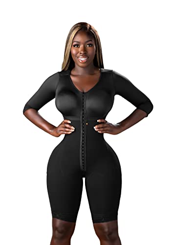 Snatched Body Women's Stage 1 Full Body Shapewear Faja Colombiana Post Surgery Compression BBL Black L