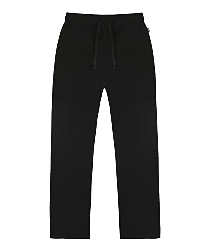 Southpole Women's Basic Fleece Open Bottom Sweatpants, Black, Small