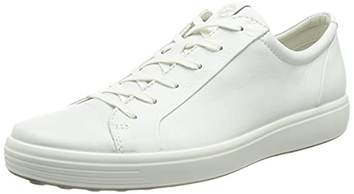 ECCO Men's Soft 7 City Tie Sneaker, White, 9-9.5