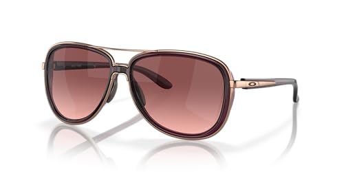 Oakley Women's OO4129 Split Time Aviator Sunglasses, Crystal Raspberry/G40 Black Gradient, 58 mm
