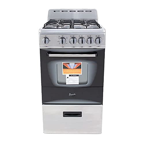 Avanti GR2013CSS Gas Range, 20', Black,Stainless Steel