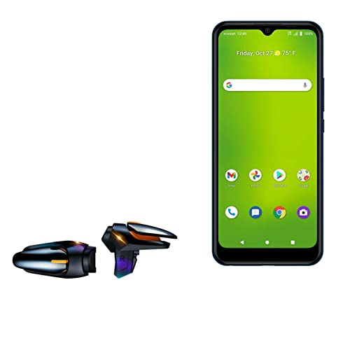 BoxWave Gaming Gear Compatible with Cricket Icon 3 - Touchscreen QuickTrigger Auto, Trigger Buttons Autofire Gaming Mobile FPS - Jet Black