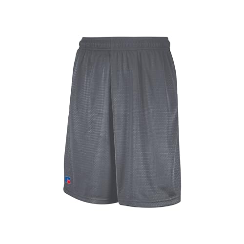 Russell Athletics Men's Mesh Shorts - Versatile Workout Attire with Pockets, Dry Fit Performance for Gym and Workouts, Steel, XX-Large