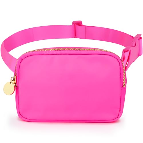DANCOUR Hot Pink Fanny Pack Crossbody Bags For Women - Hot Pink Belt Bag For Women Crossbody Everywhere Belt Bag For Women Fashion Waist Packs Mini Bag Waist Bag For Women Cross Body Fanny Pack Women