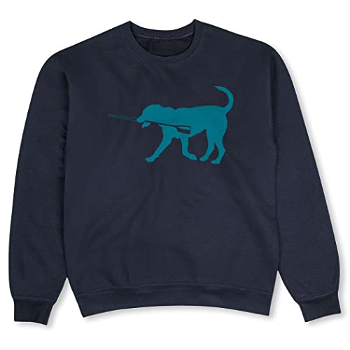 ChalkTalkSPORTS Cody The Crew Dog | Navy Rowing Crew Neck Sweatshirt | Large