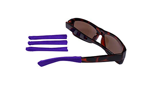 Soft Eyeglass Temple Tip End Cover Sleeves for Men, Women & Kids - Purple, Large