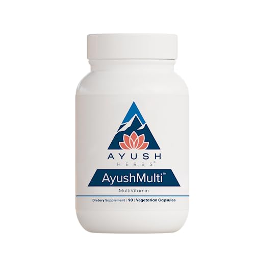 Ayush Herbs Multi, All-Natural High Antioxidant Multivitamin for Women and Men, Active B Vitamin and Chelated Mineral Supplements, Daily Vitamins for Adults, 90 Vegetarian Capsules