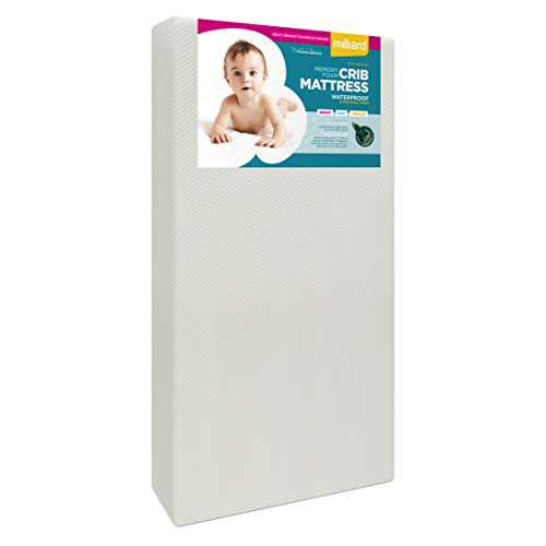 Milliard Premium Memory Foam Hypoallergenic Infant Crib Mattress and Toddler Bed Mattress with Waterproof Cover, Flip Dual Stage System, 2024 Edition -27.5 inches x 52 inches x 5.5 inches