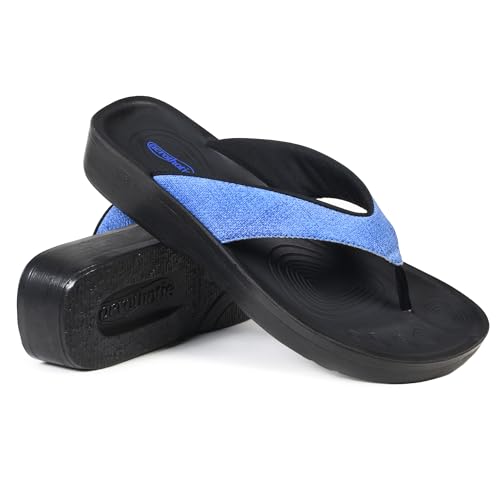 AEROTHOTIC Original Orthotic Comfortable Thong Style Flip Flops Sandals (Mellow Blue, Size 8)