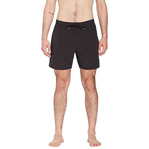 Volcom Men's Standard Lido Solid 16' Swim Surf Trunk, Black 1, Medium