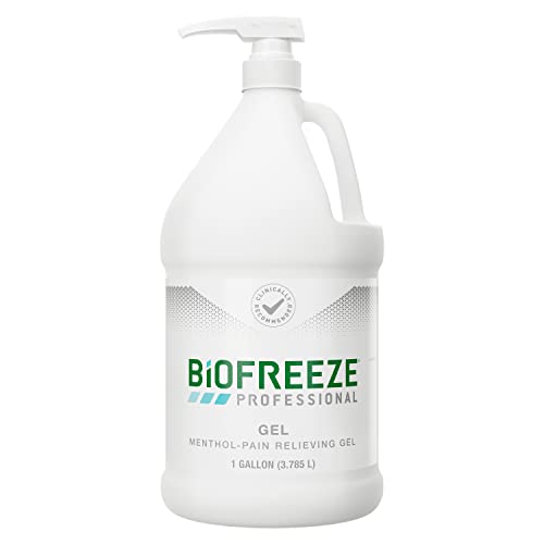 Biofreeze Professional Menthol Pain Relieving Gel 1 Gallon Bottle With Pump For Pain Relief Of Sore Muscles, Arthritis, Backache, And Joint Pain, Original Green Formula (Packaging May Vary)