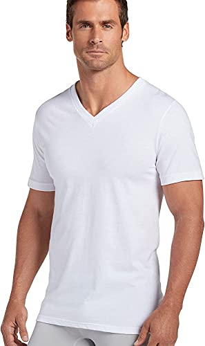 Jockey Men's Undershirt Classic V-Neck T-Shirt - 6 Pack, White, L