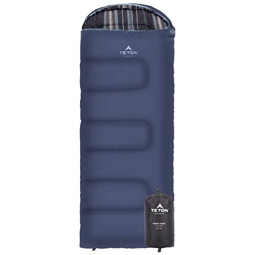 TETON Junior, 20 Degree Sleeping Bag. Finally, Sleeping Bag for Boys, Girls, all Kids, Warm and Comfortable; For all camping weather and built to last