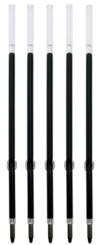 Lenden Pack of 5 Replacement Ballpoint Ink Refill for Rubberized Comfort Soft Touch 2 in 1 Ballpoint Pen Capacitive Stylus Tip, Premium Metal Medium Point, Black Ink (Black Replacement Refill)