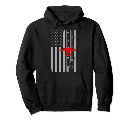A-10 Warthog Airplane American Flag Runway A10 Thunderbird Pullover Hoodie
