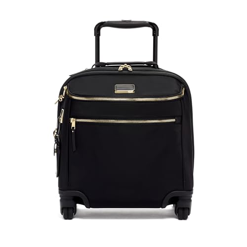 TUMI Voyageur Oxford Compact Carry On Suitcase - Luggage for Women & Men with Wheels - Black & Gold Hardware
