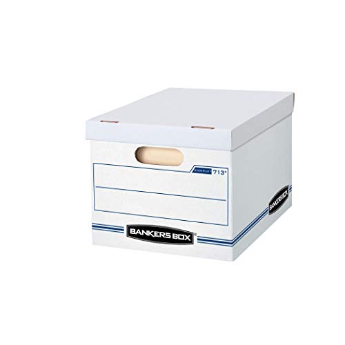 Bankers Box 30 Pack STOR/FILE Basic Duty File Storage Boxes, Standard Assembly, Lift-off Lid, Letter/Legal, White/Blue