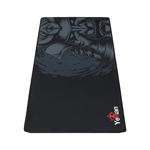 YEYIAN Krieg Mousepad 31.5' x 15.75' X-Large Desk Mat, Smooth High Resolution Fiber Top, Non-Slip PU Base, Comfortable Soft Texture Mouse Pad PC Computer Laptop Home Office Graphic Gaming Black Grey