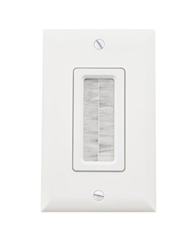 Legrand - OnQ Cable Access Wall Plate, Recessed Wall Plate Hides Low Voltage Cables Behind the Wall, Cable Wall Plate for Multiple Cords, White, WP1014WHV1
