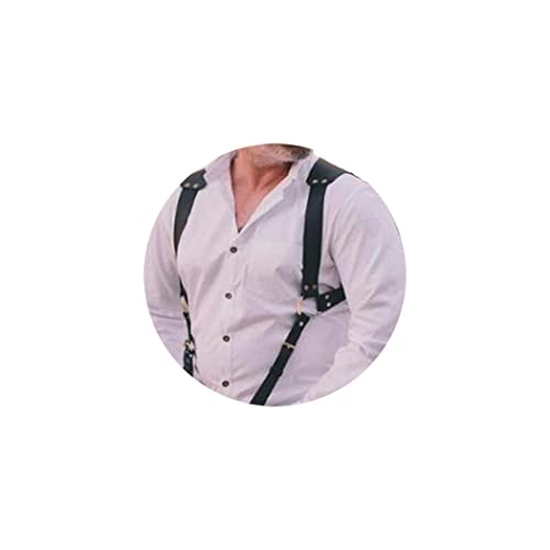 Jerany Punk Black Leather Body Chain Goth Strap Body jewelry Rave Party Harness Belt Chain for Men with Women and Man