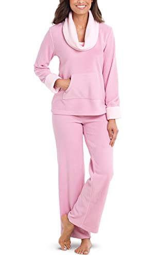 PajamaGram Women's Pajamas Super Soft - Fleece Pajamas Women, Pink, M, 8-10