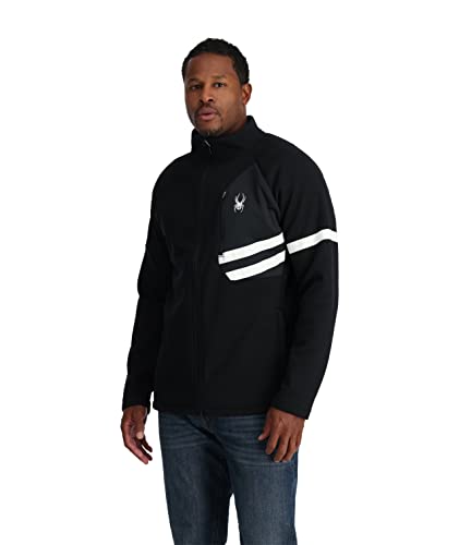 Spyder Men's Standard Bandit Wengen Full Zip Fleece Jacket, Black