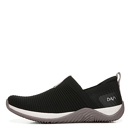 Ryka Womens Echo Knit Loafer, Black Gray White, 8.5 US