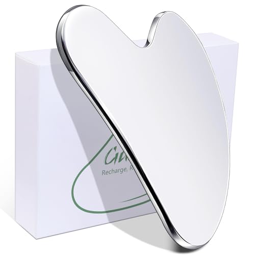 BAIMEI Stainless Steel Gua Sha Facial Tool for Self Care, Skin Care Tool for Face and Body Treatment, Relieve Tensions and Reduce Puffiness, Gift for Men Women