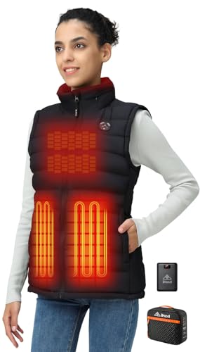 iHood Women's Heated Vest with Battery Pack, Heated Vest Women with Retractable Heated Hood Washable Heated Jackets for Women