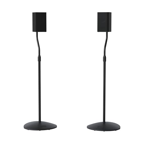 Sanus Adjustable Height Speaker Stand - Extends 28' to 38' - Holds Satellite & Small Bookshelf Speakers (i.e. Bose, Harmon Kardon, Polk, JBL, KEF, Klipsch, Sony and Others) - Set of 2 - Model: HTBS