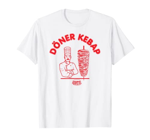 Döner Kebap Shirt, Kebab Cook & Kebab Skewer & Sandwich Logo T-Shirt