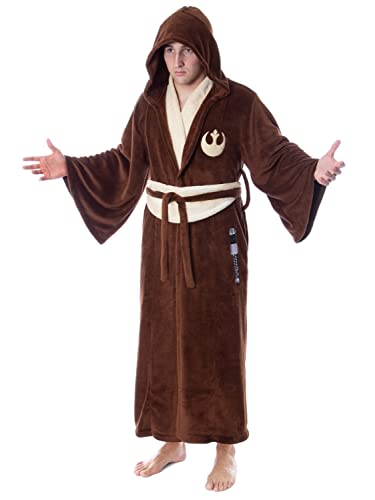 INTIMO Star Wars Adult Obi-Wan Kenobi Jedi Fleece Robe Bathrobe For Men Women (L/XL)