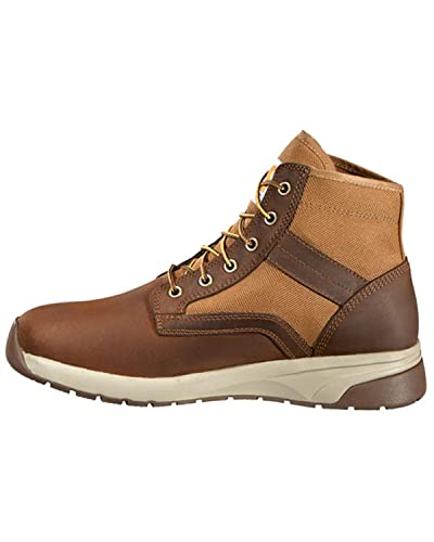 Carhartt Men's Force 5' Lightweight Sneaker Boot Nano Comp Toe Ankle, Brown Leather & TAN Duck, 10.5 Wide
