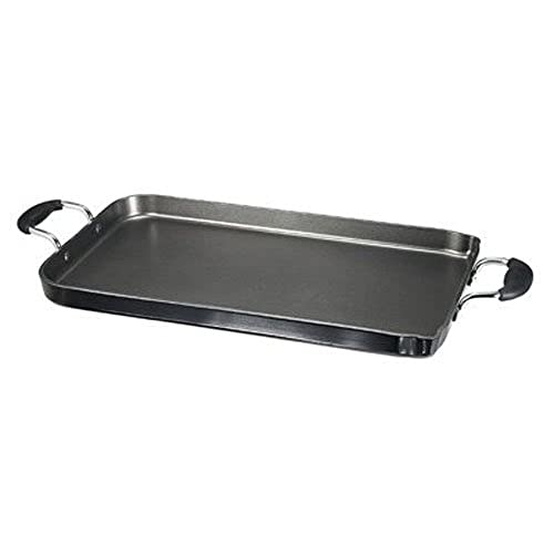 T-fal Specialty Nonstick Double Burner Griddle 18 Inch Oven Safe 350F Cookware, Pots and Pans, Dishwasher Safe Black