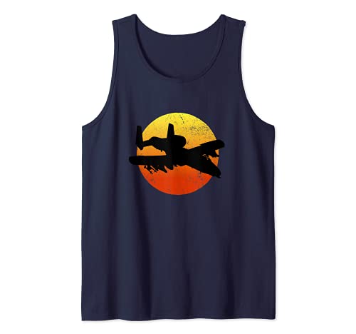 A-10 Warthog Silhouette Sunset Thunderbird Tank Buster A10 Tank Top