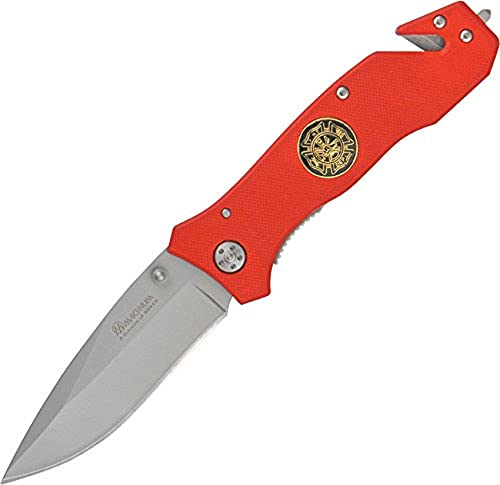 Boker Magnum 01MB366 Fire Department Knife with 3 3/8 in. Blade, Red