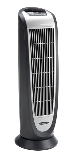 Lasko 5160 Portable Electric 1500 Watt Room Oscillating Ceramic Tower Space Heater with Remote, Adjustable Thermostat, Digital Controls, and Timer, Black