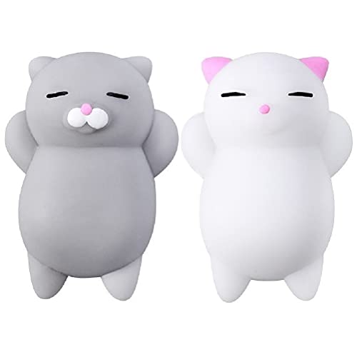 Nutty Toys Squishy Cat Set - 2' Soft Silicone Kawaii Kitties, Top Stress Relief Sensory Gift 2024, Unique Kids & Adults Birthday Idea, Best Teenage Girl Teen Boy & Tween Easter Basket Stuffers Present
