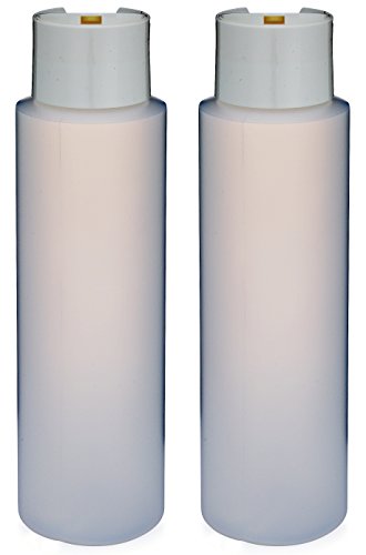 2 Pack Refillable 16 Ounce HDPE Squeeze Bottles With'Stand On The Cap' Dispenser Tops-Great For Lotions, Shampoos, Conditioners and Massage Oils From Earth's Essentials (WHITE CAP)