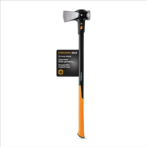 Fiskars IsoCore 8lb. Wood Splitting Maul - 36' Shock Control SoftGrip Handle - Wood Splitter Tool and Maul for Splitting Wedge - Black/Orange