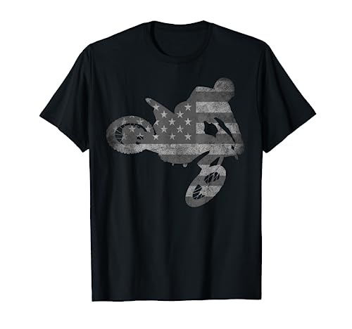 Dirt Bike American Flag T-Shirt | Motocross Enduro Shirt