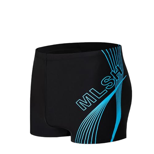 Men's Athletic Square Leg Swimsuit Jammers Durable Compression Swim Briefs Training Bathing Swimming Shorts Holiday Beach Black