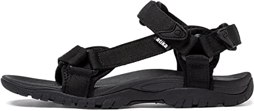 atika Men's Outdoor Hiking Sandals, Open Toe Arch Support Strap Water Sandals, Lightweight Athletic Trail Sport Sandals, Maya 2 Black, 10