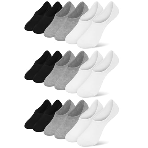 Ordenado Women's 9 Pairs Casual Thin No Show Socks Non Slip Flat Boat Line